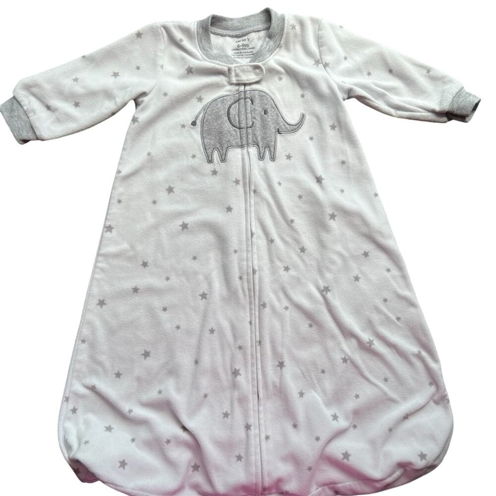Carter's Sleep Sack Baby Elephant White Gray 6-9 Months
